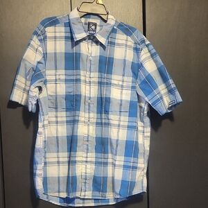 KIRRA Blue and White Casual Shirt with Plaid Pattern